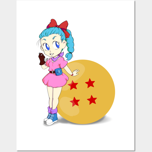 Bulma Wall Art by Beansprout Doodles